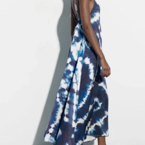 Zara Tie Dye Midi Slip Dress XS/S - Picture 3 of 6